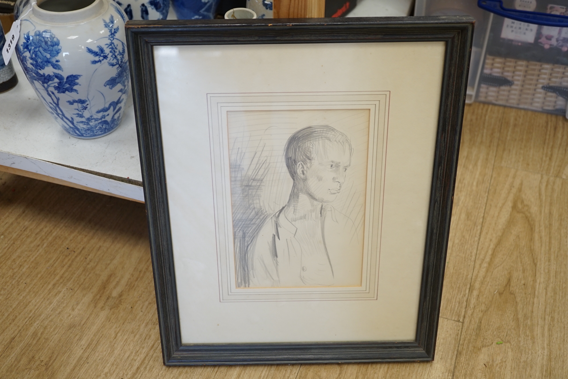 Early 20th century British School, pencil drawing, Sketch of a youth, 22 x 15cm